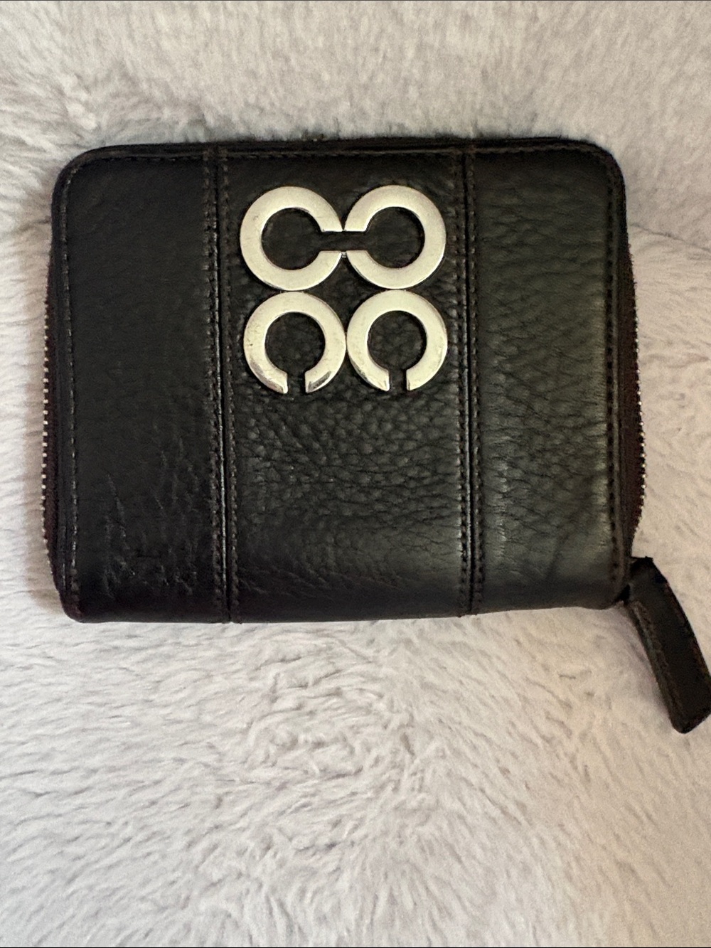 Coach Black Leather Zip-Around Wallet with 4 C’s. Rare
